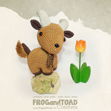 Auguste - la chèvre / the goat - Amigurumi Crochet - Patron / Pattern - FROG and TOAD Créations